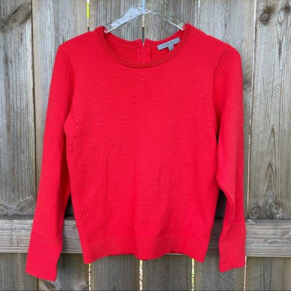 Classiques Entier Sweater Red Textured‎ Stretch Partial Back Zip NWT XS Holiday
